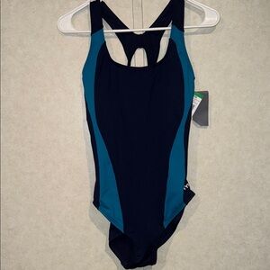 TYR Navy and Teal One Piece Swimsuit